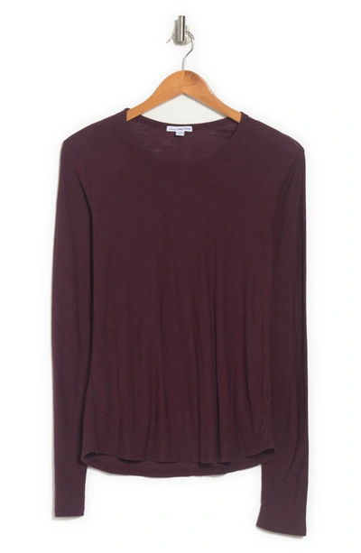 Shop James Perse Long Sleeve Crew Neck T-shirt In Pure Raisin