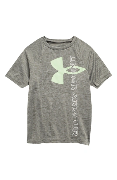 Shop Under Armour Kids' Tech Split Logo Graphic Tee In Victory Green 369