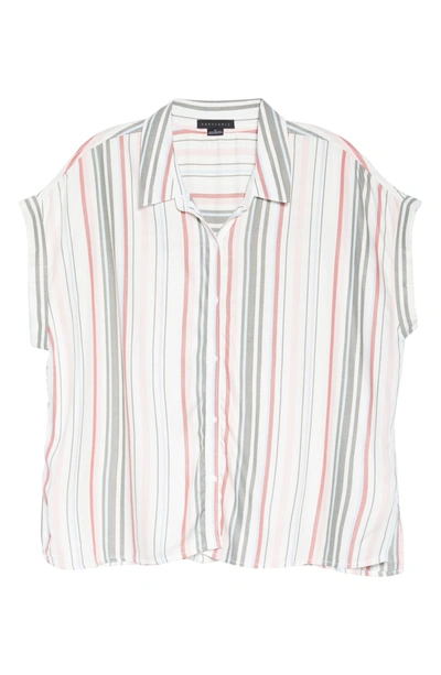Shop Sanctuary Mod Short Sleeve Boyfriend Shirt In Ivory Stripe
