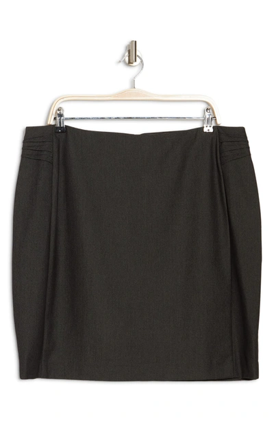 Atelier Luxe Ruched Side Panel Pencil Skirt In Black