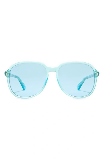 Shop Gucci 55mm Novelty Sunglasses In Shy Trans Light Azure