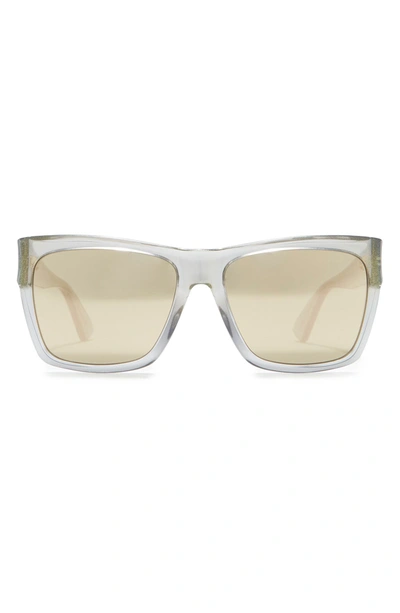 Shop Moschino 56mm Square Sunglasses In Grey / Ivory Multilaye