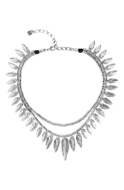 Shop Unode50 Peak And Pen Necklace In Silver