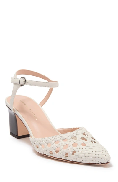 Shop Loeffler Randall Lida Leather Ankle Strap Pump In Optic White