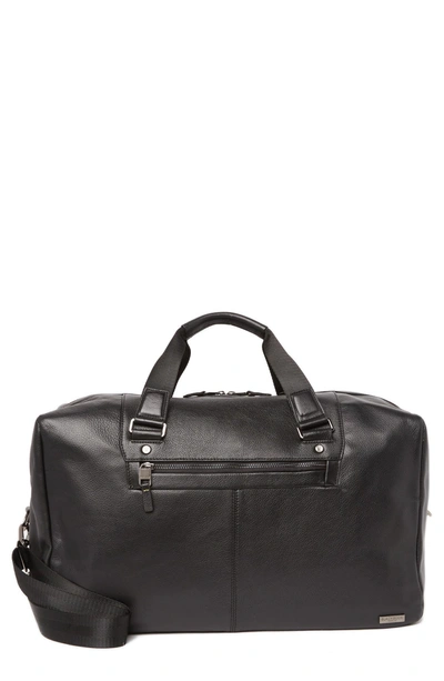 Shop Bugatti Beyond Pebble Leather Duffel Bag In Black