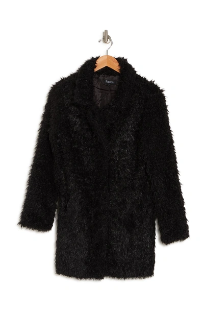 Shop Papillon Shag Faux Fur Jacket In Black