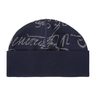 Shop Berluti Beanie Signature Hat In Blue