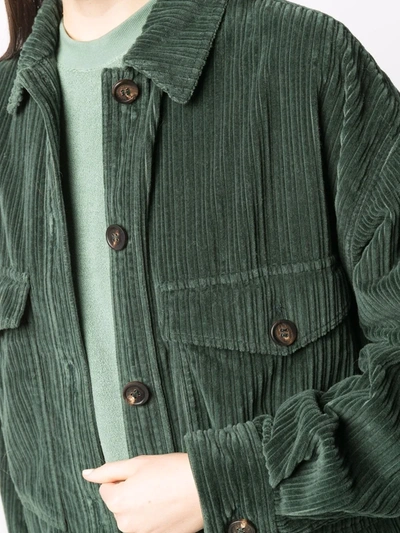Shop Golden Goose Buttoned-up Corduroy Shirt Jacket In Beige