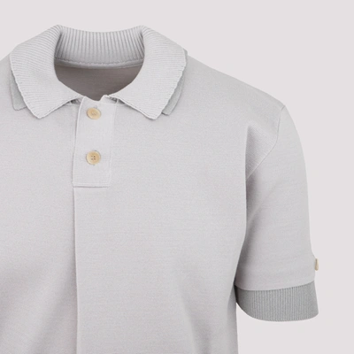 Shop Jacquemus Double Polo T-shirt In Grey