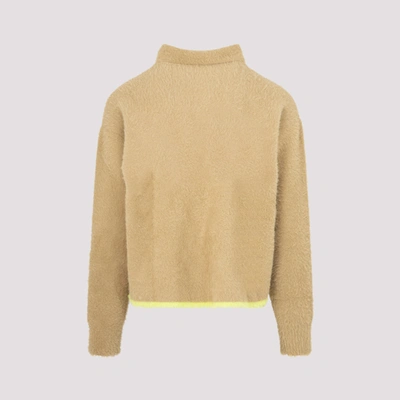 Shop Jacquemus Neve Polo Sweater In Nude &amp; Neutrals