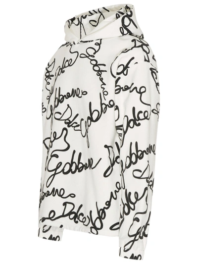 Shop Dolce & Gabbana White Cotton Blend Sweatshirt
