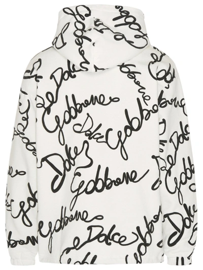 Shop Dolce & Gabbana White Cotton Blend Sweatshirt