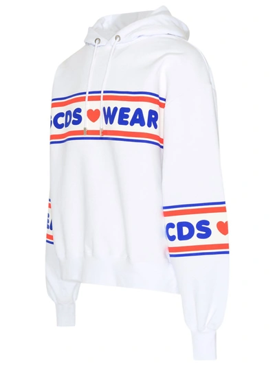Shop Gcds White Cotton Sweatshirt