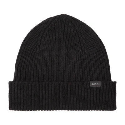 Shop Paul Smith Cashmere Beanie Hat In Black