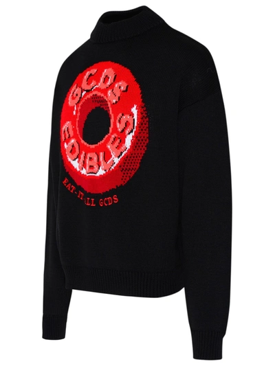 Shop Gcds Red Wool Blend Sweater In Black