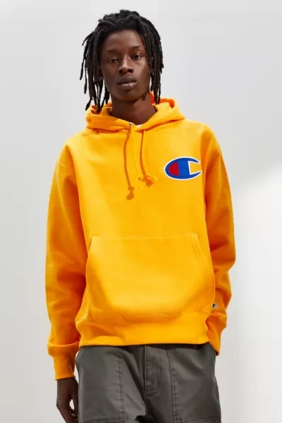 Champion Big C Chain Stitch Reverse Weave Hoodie Sweatshirt In