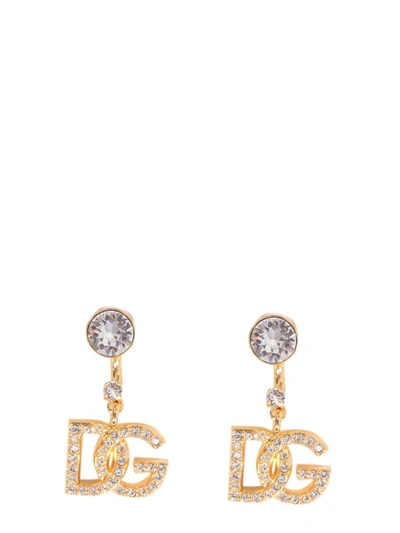 Shop Dolce & Gabbana "diva" Earrings In Gold