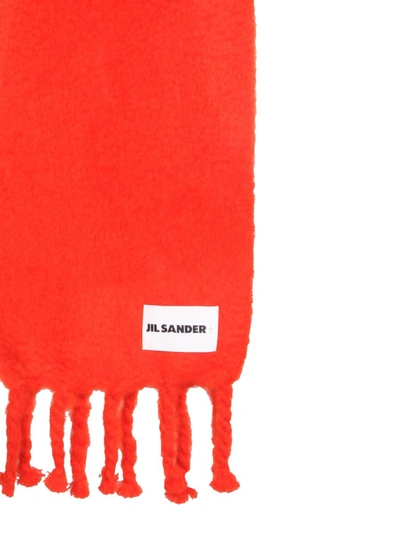 Shop Jil Sander Knitted Scarf In Red