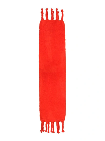 Shop Jil Sander Knitted Scarf In Red