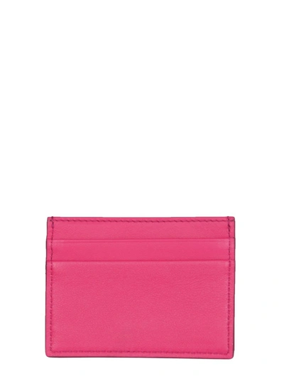 Shop Dolce & Gabbana Leather Card Holder In Fuchsia