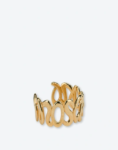 Shop Moschino Neon Logo Bracelet In Gold
