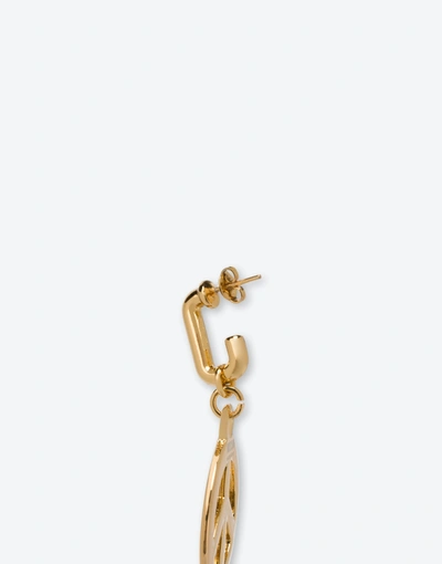 Shop Moschino Earrings With Charm In Gold