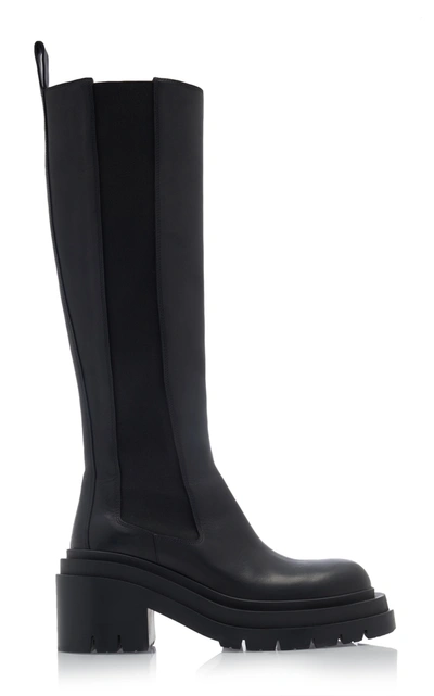 Shop Bottega Veneta The Lug Knee High Boots In Black