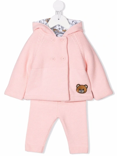 Shop Moschino Logo Tracksuit Set In 粉色