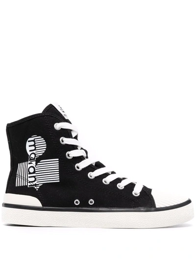 Shop Isabel Marant Benkeen High-top Sneakers In 黑色
