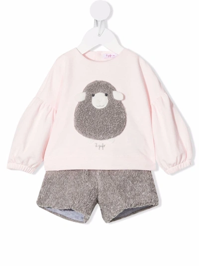 Shop Il Gufo Sheep-pattern Tracksuit In 粉色