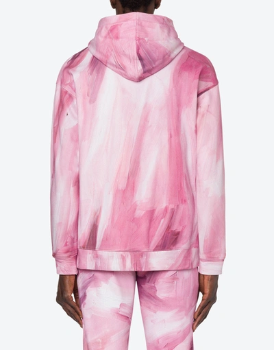 Shop Moschino Painting Hoodie In Pink