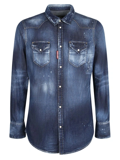 Shop Dsquared2 Relaxed Fit Shirt In Blue