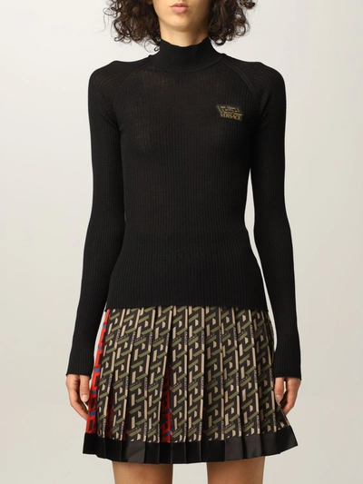 Shop Versace Sweater  Virgin Wool Sweater In Black