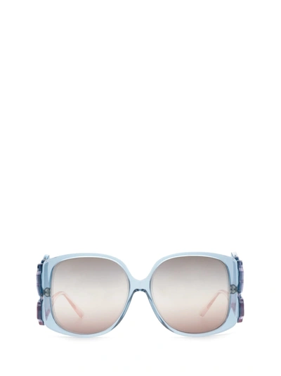Shop Giorgio Armani Ar 8137 Azure Sunglasses
