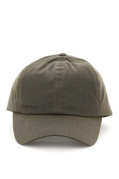 Shop Barbour Wax Sports Baseball Cap In Olive (green)