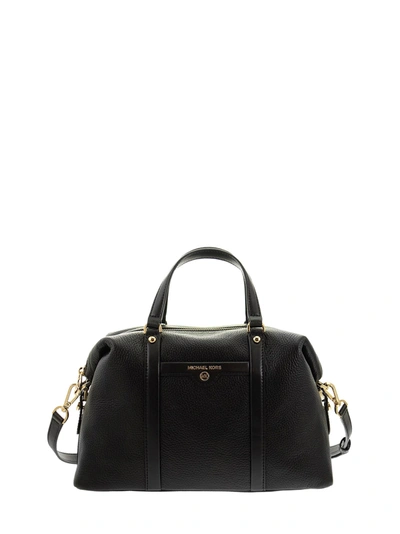 Shop Michael Kors Beck- Medium Leather Handbag In Black