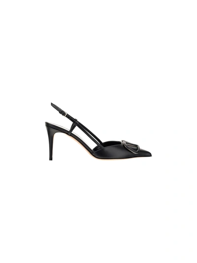 Shop Valentino Sling Back T80 Shoes In Nero