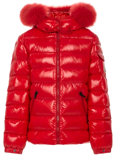 Shop Moncler Enfant Bady Fur Down Jacket In Red
