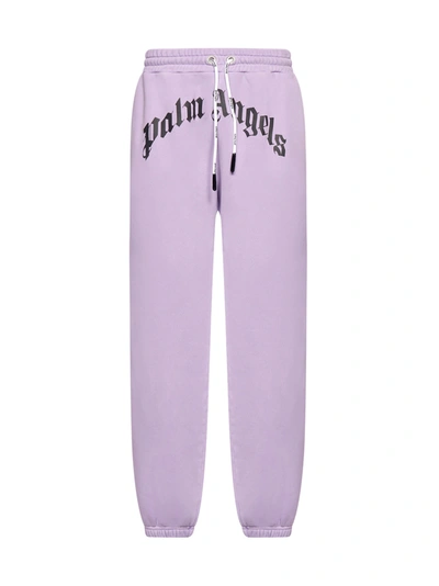 Shop Palm Angels Pants In Lilac White
