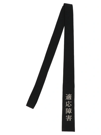 Shop Yohji Yamamoto Message Tie Tie In Black