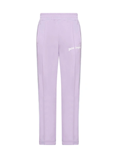 Shop Palm Angels Pants In Lilac White