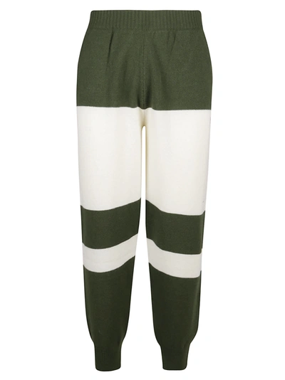 Shop Msgm Track Pant In Military/off White
