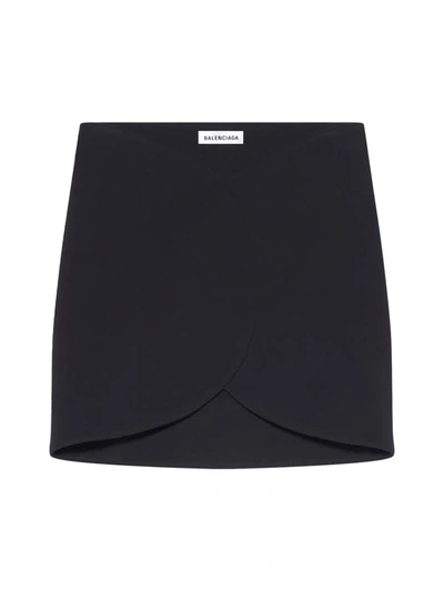 Shop Balenciaga Circle Mini Skirt In Black