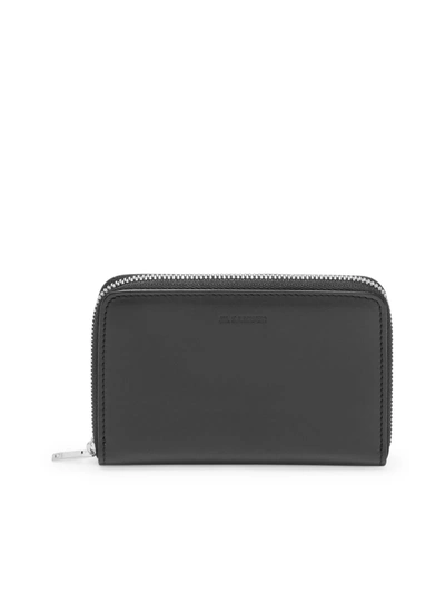 Shop Jil Sander Pocket Zip Around Wallet In Black