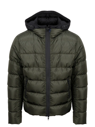 Shop Fay Double Front Down Jacket In Green