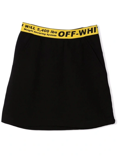 Shop Off-white Black Cotton Skirt In Nero