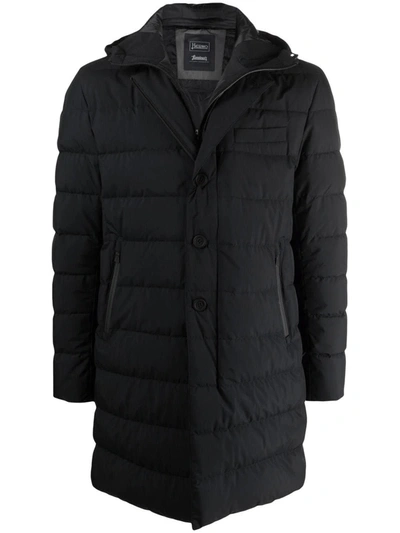 Shop Herno Black Feather Down Coat In Nero