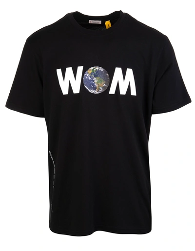 Shop Moncler Man Black World Of  T-shirt