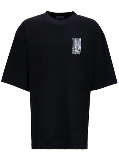 Balenciaga Black Vintage Jersey Wide Fit Barcode T-shirt | ModeSens