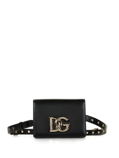 Shop Dolce & Gabbana Shoulder Bag In Black Leather In Nero